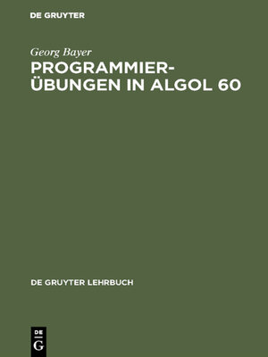 cover image of Programmierübungen in ALGOL 60